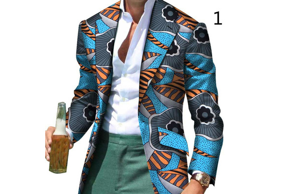 African Men Clothes Smart Causal Customized Slim Fit Fancy Suit Blazer Jackets Formal Coat Business Dashiki Party Wedding WYN530