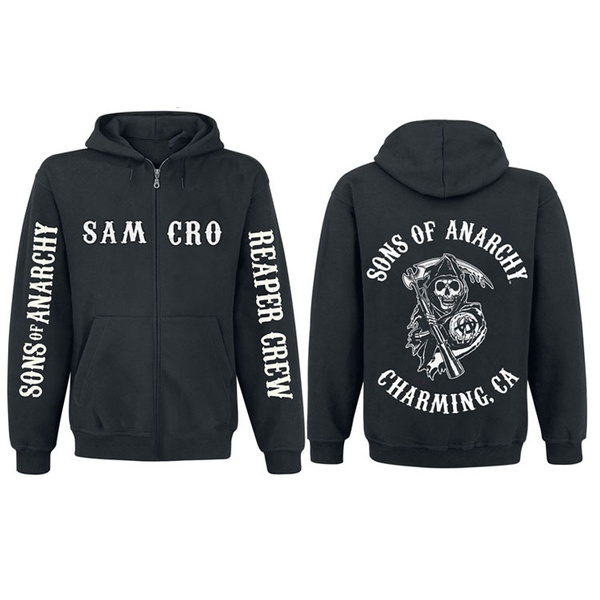 KESATUOT Herren Hoodie Anarchy Sons Serie - Kapuzenpullover Mit Taschen