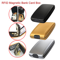 RFID Magnetic Bank CardBox Aluminum Metal Card Holder Wallet Clip Multifunctional Anti-theft Wallet for Men/Women
