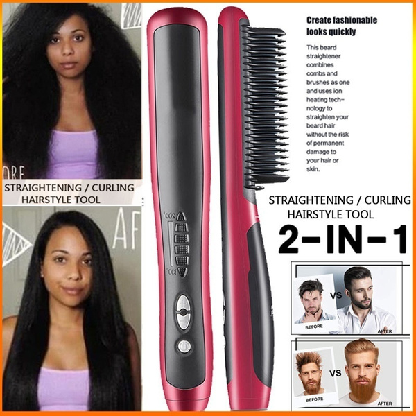 Heated straightening shop brush beard