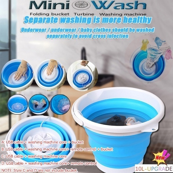 New 10L Folding Bucket Washing Machine Portable Mini Washing Machine