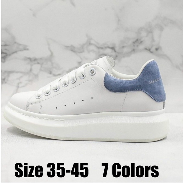 McQueen White Leather Platform Sneakers 