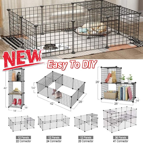 Pet Playpen, Small Animal Cage Indoor Portable Metal Wire Yard Fence ...