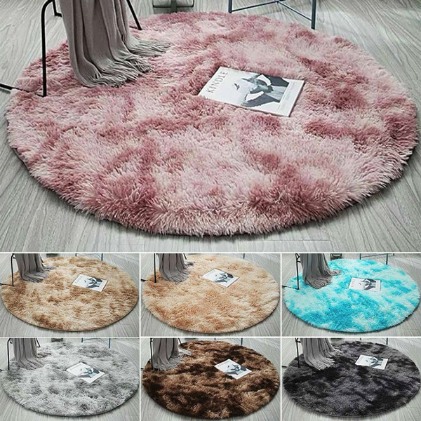 Circle Round Shaggy Rug Living room Bedroom Carpet Floor Fluffy Mat Anti-Skid