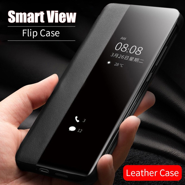 Luxury Smart Clear Edge View Flip Leather Case For Redmi 8A/8/Note 8 Pro/ Note 8T/Note 9s/Note 9 Pro For Samsung Galaxy Note 10 Plus/Note 10/S20 Plus/S20/S20  Ultra/Note 20/S10 Plus/S10  Lite/S10e/S10/A20e/A40/A70/A80/A90/A10s/A20s/A51/A71/A7 2018/A9 2018 