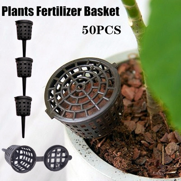 50 Plants Fertilizer Basket Mesh Box Cover wi/Lid for Flower Pot Bonsai Orchid 