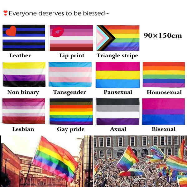 Rainbow Flag 90x150cm Gay rainbow Progress Pride flag Gay Lesbian TransBDSU 