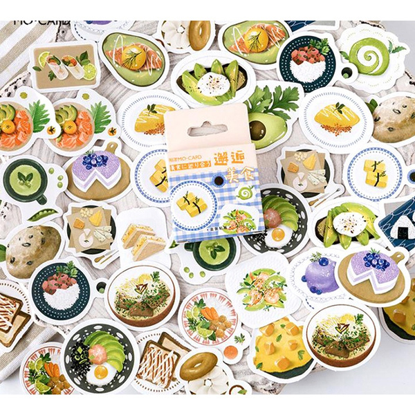 46Pcs/box Delicious Food Stickers DIY Diary Stationery Scrapbooking Memo Sti F2 