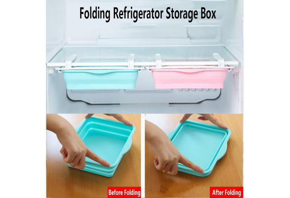 COOLFUNLIFE Retractable Drawer Type Refrigerator Storage Box Food  Fresh-keeping Classified Organizer Container Basket Fridge Shelf Holder  Plastic