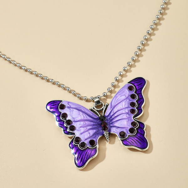 Wish Butterfly Pendant Necklace —
