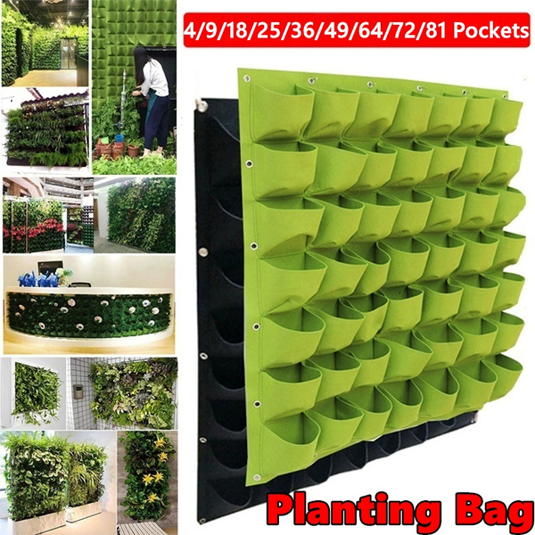  49 Pockets Hanging Planter Bags, Hanging Vertical Wall