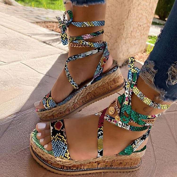 Zapatillas planas de verano de las mujeres zapatos sandalias 