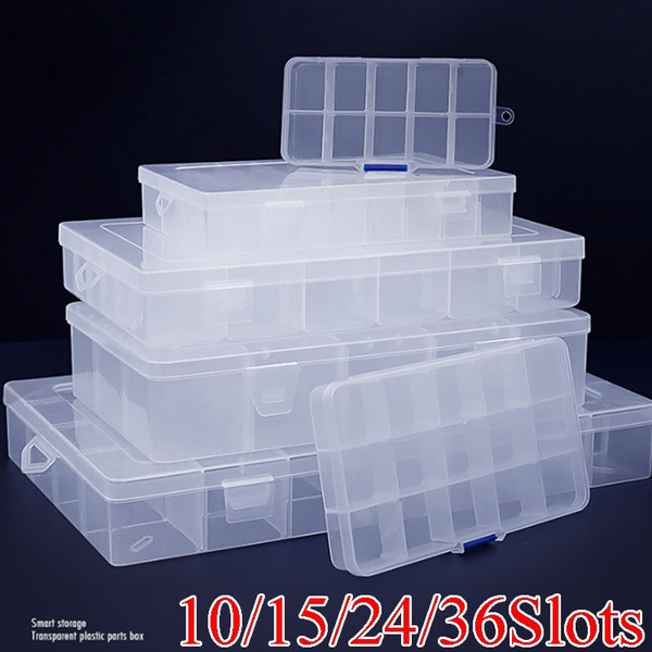 Big 15-compartment Transparent Detachable Plastic Storage Box For