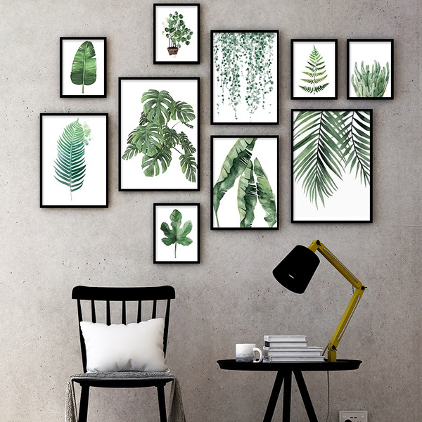 Nodic Style Tropical Plant Poster Green Leaf Modern Mural Living Room Bedroom Home Decoration Print Canvas Painting Frameless Wish - Greenery Print Home Decor Nodic Style Tropical Plant Poster Green Leaf Modern Mural Living Room Bedroom Home Decoration Print Canvas Painting Frameless Wish - Greenery Print Home Decor