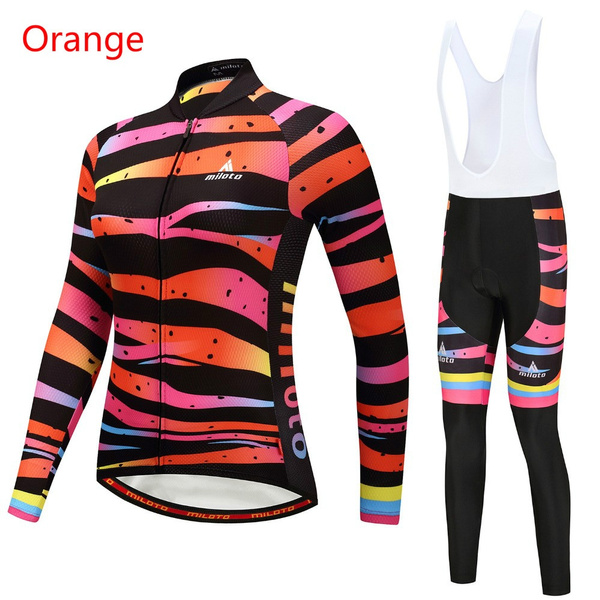 Women Cycling Jersey pants Set Bike MTB Long Sleeve Spring Clothing  Jackets 