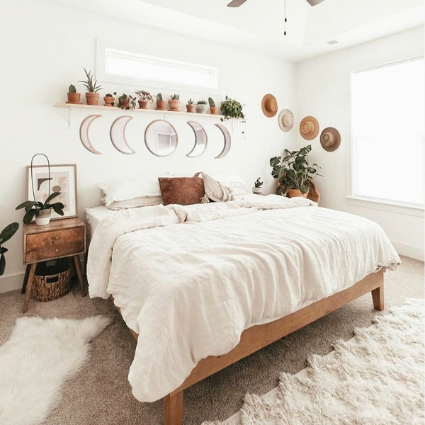 Acrylic Moonphase Mirrors Interior Design Wooden Moon Phase Mirror ...