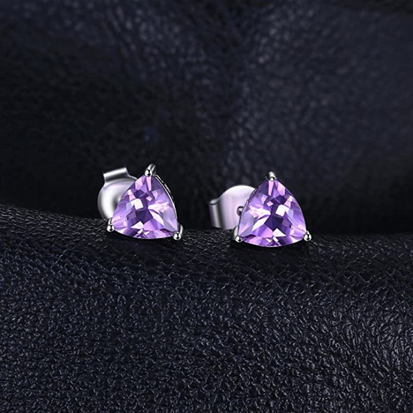 purple diamond earrings