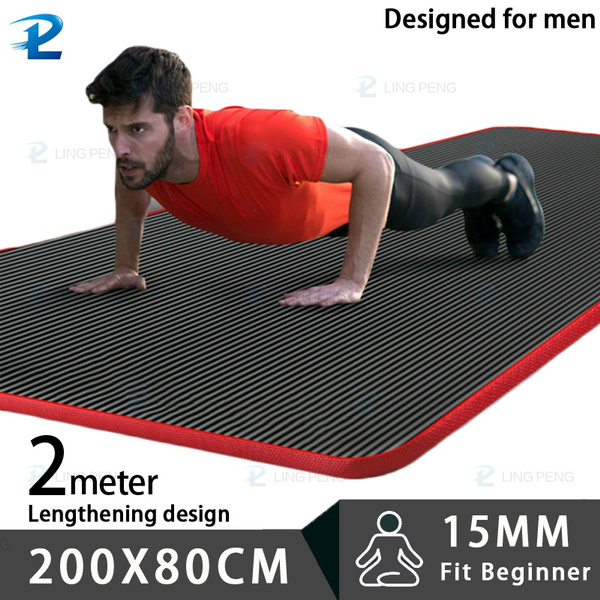 200x80cm high quality lock edge long thick anti slip yoga mat gym soft Pilates  mat fitness equipment exercise