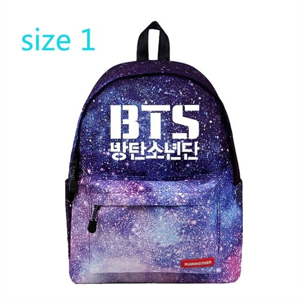 Fashion Girl BTS Backpack Galaxy School Bags Fashion Students Backpack Travel Fashion Bag for Teenagers Stars Printing