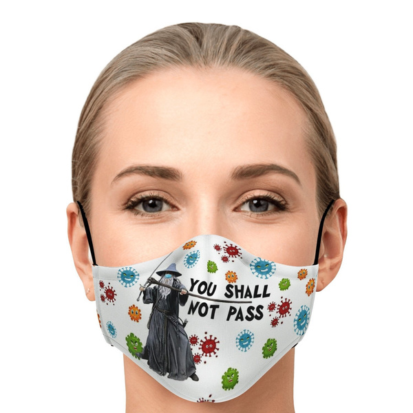 The Lord Of The Rings You Shall Not Pass Gandalf Face Mask 100% Cotton Layer | Wish