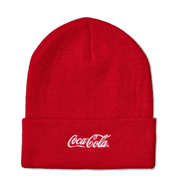 Coca-Cola Text Red Cuffed Knit Beanie 