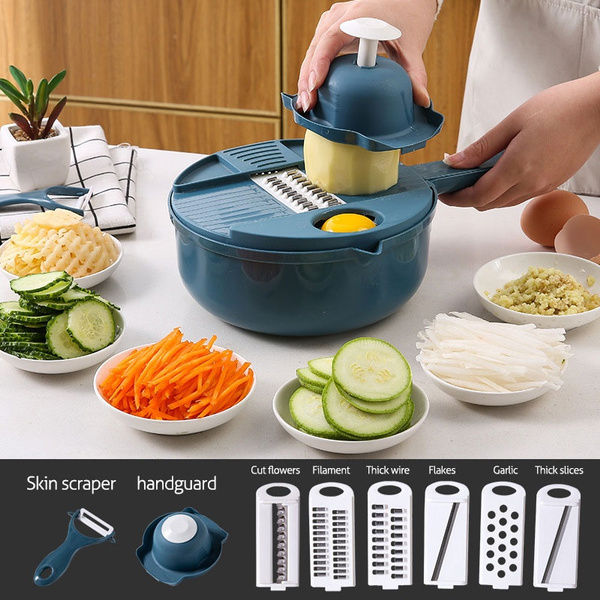 Multifunctional Rotate Vegetable Cutter With Drain Basket Kitchen Veggie  Fruit Shredder Grater Slicer Drop Shipping