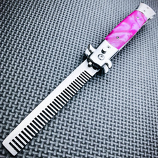 pink, pocketknife, Combs, switchbladeknife