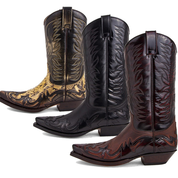 mens pointed toe western boots