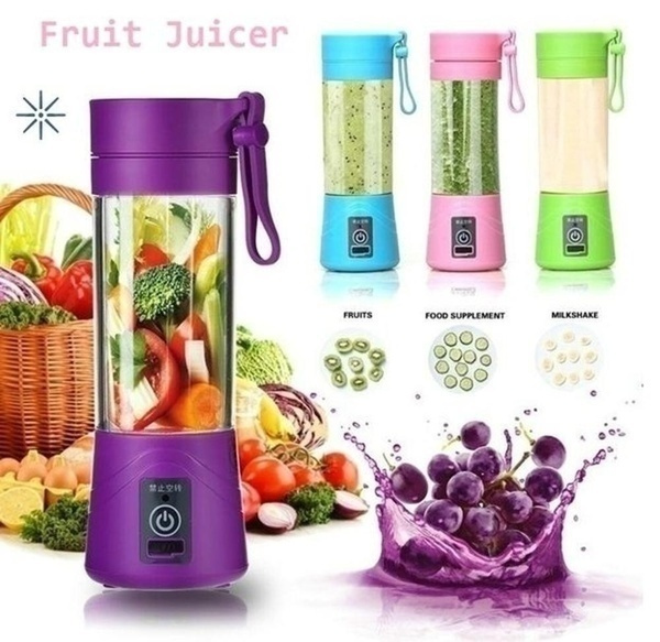 USB Rechargeable Handheld Smoothie Maker 6 Blade Blender Electric Fruit  Juicer