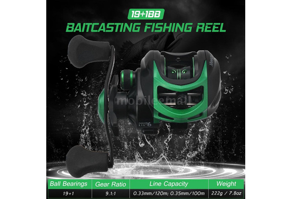 Lightweight High Speed 9.1:1 Gear Ratio Baitcast Fishing Reel 19+1