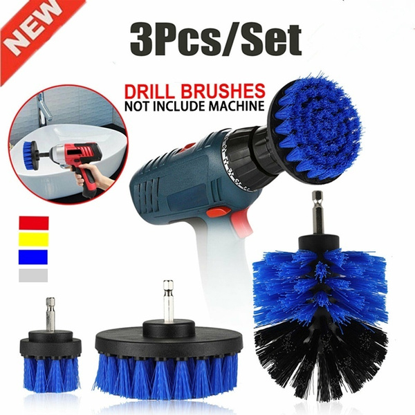 Car Wash Brush Hard Bristle Drill Auto Scrubber Detailing Cleaning Tools Nylon 