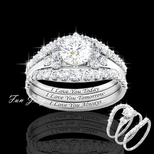 i love you always diamond ring set