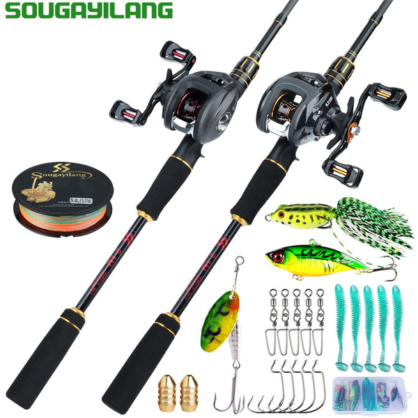 Portable Super Light Fishing Rod and Reel Accessories Combos 5 Section  Carbon Fishing Pole with Baitcasting Best for Fishing Beginner