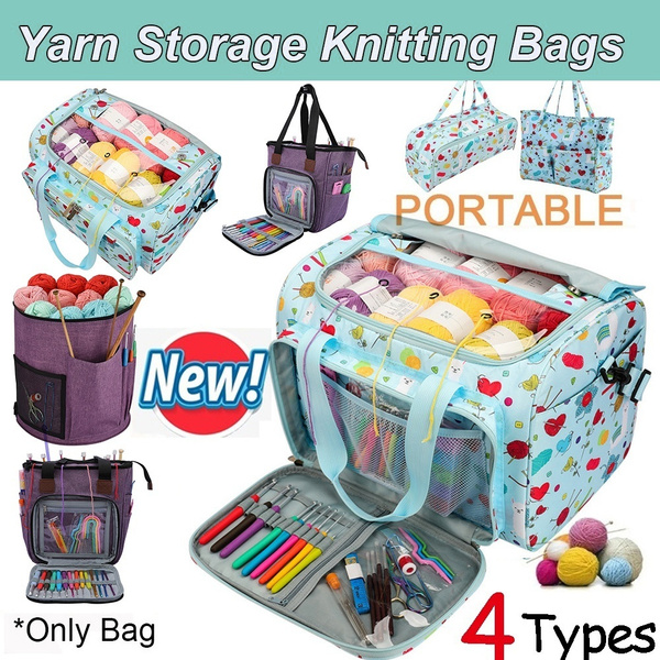 Knitting Yarn Storage Bag Crochet Hooks Thread Case Sewing Kit Organizer