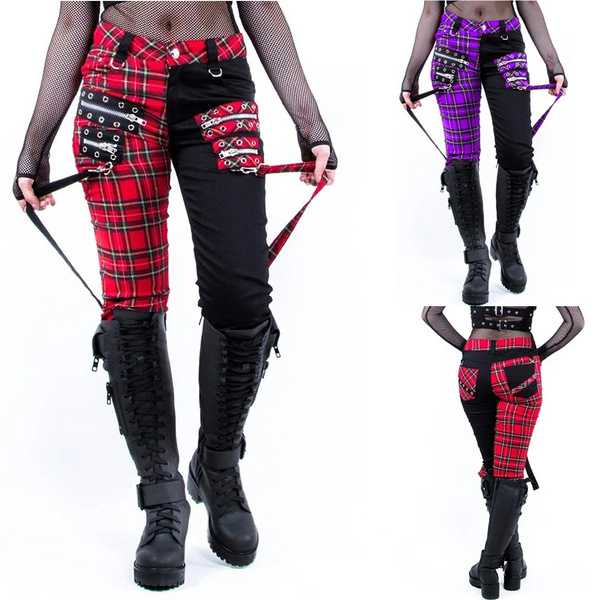 goth plaid pants