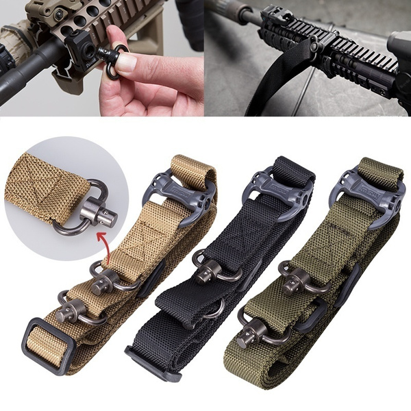 Adjustable 1 or 2 Point Hunting Rifle Sling Bungee Tactical Airsoft Strap Belt 
