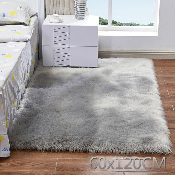Faux Fur Sheepskin Rug Fluffy Mats Pad Room Sofa Bed Hairy Shaggy Floor Carpet 