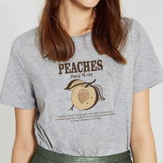 cute, Funny T Shirt, peache, Harajuku