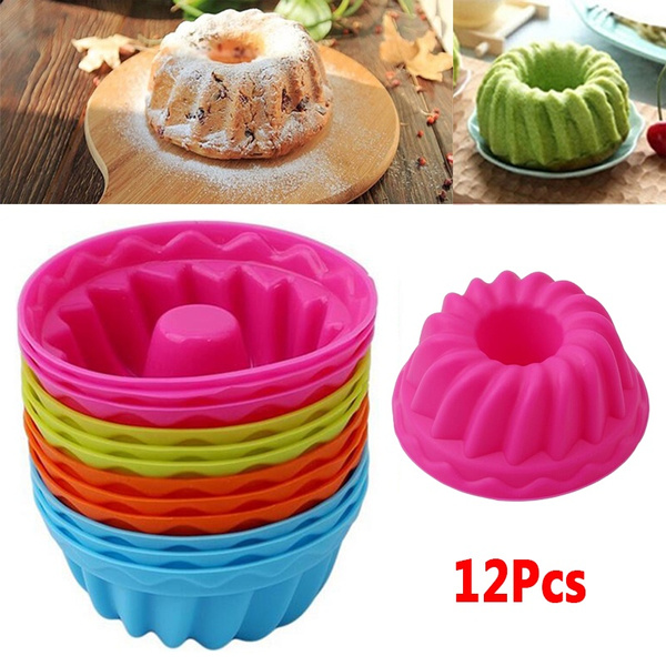 Baking Cup Silicone Cupcake Chocolate 12pcs Bakeware Muffin Mold Cake  Mould 