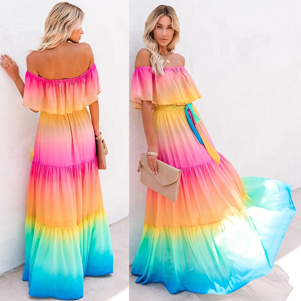 Women's Casual Dress Swing Dress Long Dress Maxi Dress Rainbow colors  Sleeveless Spring Summer S M L XL XXL 2024 - $49.99