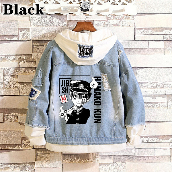 denim jacket with black moletom com capuz