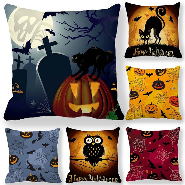 Halloween Decorative Throw Pillow Cover Halloween Happy Pillow