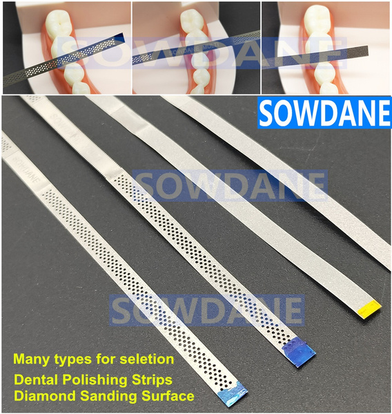 thumbnail image 2 of Happydentist Diamond Polishing Strips - Single Side Metal Sand Sticks, 3.7mm Width - Choose Fineness 2 of 4