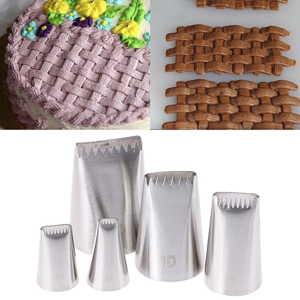 Big 6mm Basket Weave Cream Stainless Steel Tips Icing Piping Nozzles Cake Dec WQ