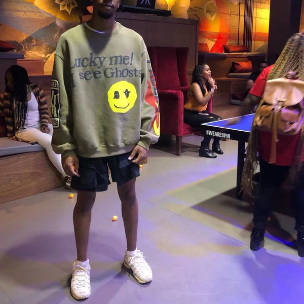 Kanye Lucky Me I See Ghosts Men Fashion Print Hip Hop Sweatshirt