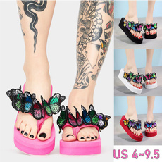 butterfly, Summer, Flip Flops, High Heel Shoe