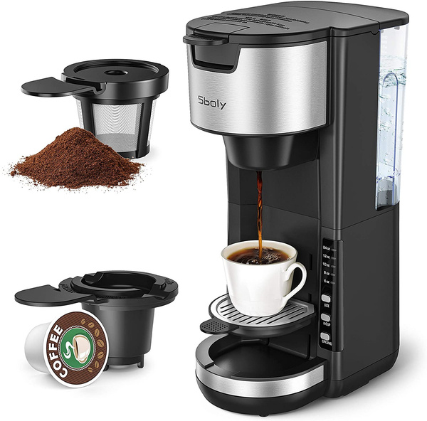 TOP DEAL Single Serve Coffee Maker, 2-Way Coffee Machine for K-Cup Pods &  Ground Coffee, Compact Coffee Brewer with 5 Brew Size, 30 oz Removable  Reservoir, and Adjustable Drip Tray