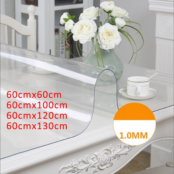 Pvc Clear Tablecloth Soft Glass Table Mat Waterproof Desk Cover Dining Placemats No Plastic Smell Protector For Home Kitchen Decor 1 0mm Thick 4sizes Wish Pvc Clear Tablecloth Soft Glass Table, Large Plastic Desk Cover