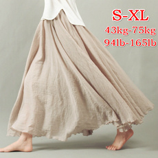 fahionclothe, Summer, long skirt, elastic waist