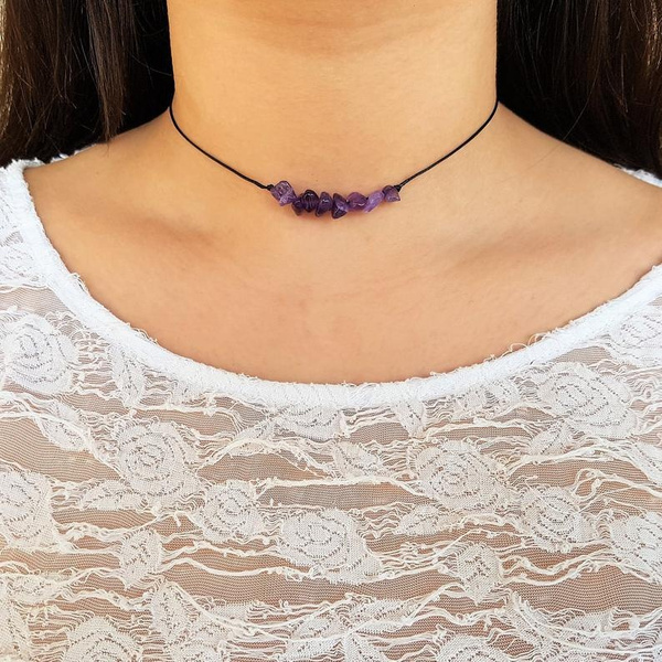 Healing crystal store choker necklace